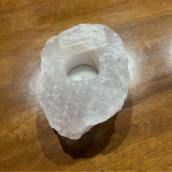 Solid Rose Quartz stone Tealight candle holder from Brazil - Picture 8 of 8